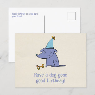 Cartão Postal Tenha um aniversário muito bom com chapéu de festa