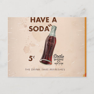 Cartão Postal Tenha um anúncio vintage de Soda