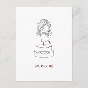 Cartão Postal Tenha Um Dia De Gelo! Garota de Pato Bonita