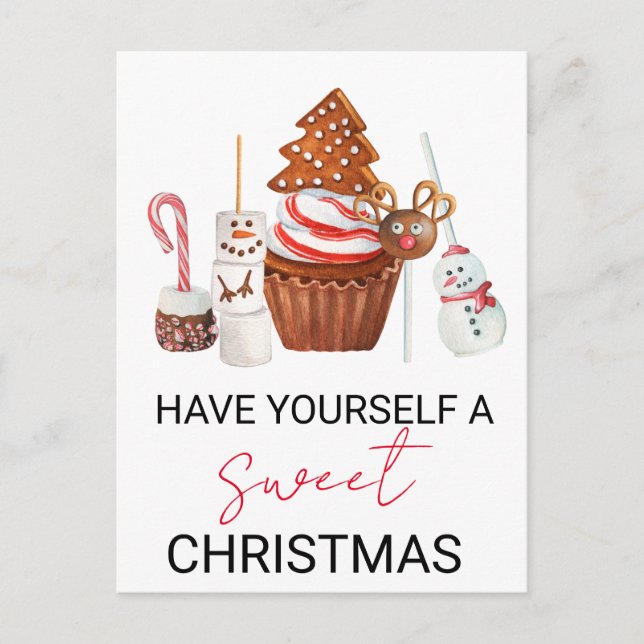 Cartão Postal Tenha um doce Natal (Frente)