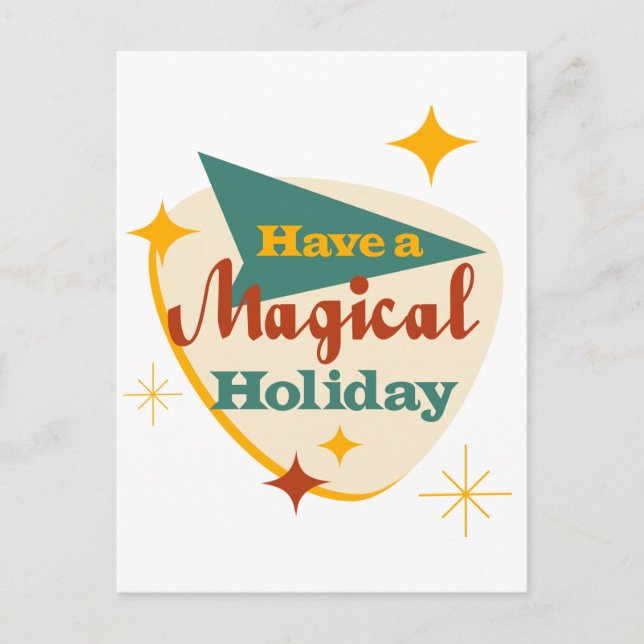 Cartão Postal Tenha um feriado mágico (Frente)