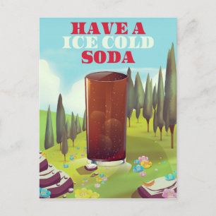 Cartão Postal Tenha uma soda gelada Comercial.