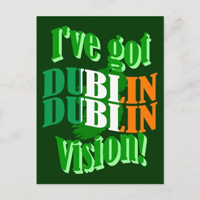 Cartão Postal Tenho a visão de Dublin (Frente)