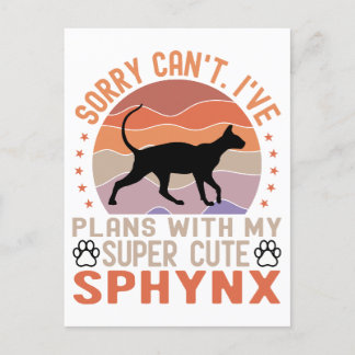 Cartão Postal Tenho planos com meu gato Sphynx
