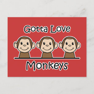 Cartão Postal Tenho que Amar Macacos