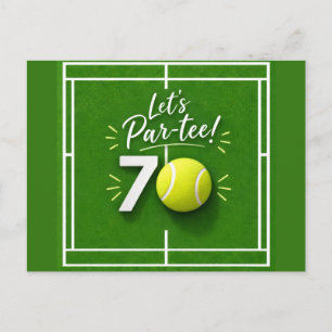 Cartão Postal Tenis Aniversário de 70 anos bola de tênis e númer