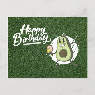 Cartão Postal Tênis Avocado para jogar tênis de Aniversário