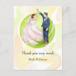 Cartão Postal Tênis Bride e noiva na Tênis Ball para Casamento