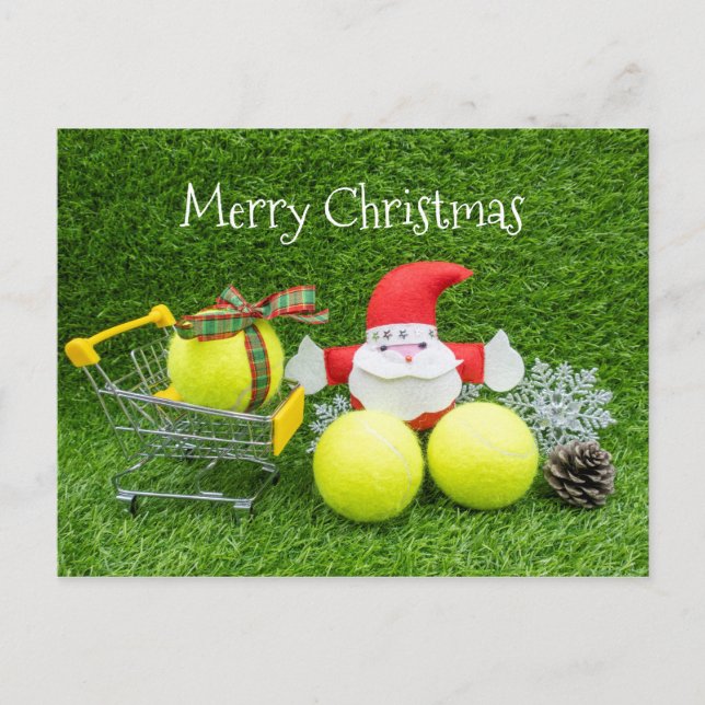 Cartão Postal Tênis com compro de Natal do Papai Noel (Frente)