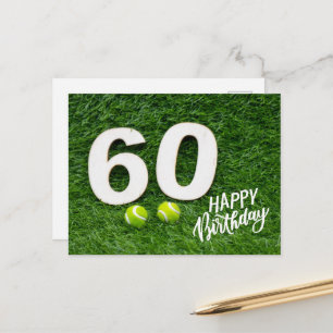 Cartão Postal Tênis com feliz aniversário de 60 anos