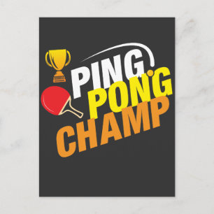 Cartão Postal Tênis de Mesa Ping Pong Champ