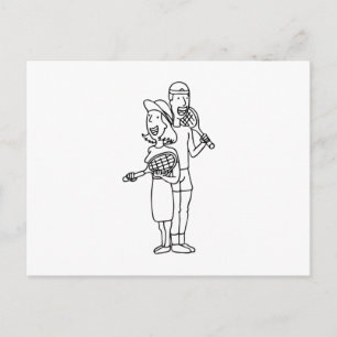 Cartão Postal Tênis de Reprodução de casal