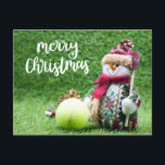 Cartão Postal Tênis Feliz Natal com Snowman<br><div class="desc">Tênis Feliz Natal com Snowman</div>