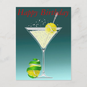 Cartão Postal Tênis Martini Happy Birthday