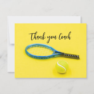 Cartão Postal Ténis Obrigado Treinador por Ténis Jogador 