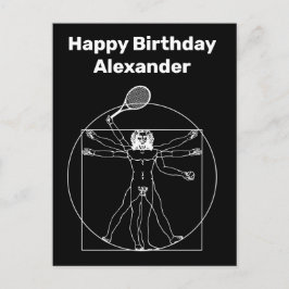 Cartão Postal Tênis vitruviano, cor de fundo personalizada