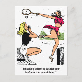 Cartão Postal Tenista Bonita, Humor, Vintage