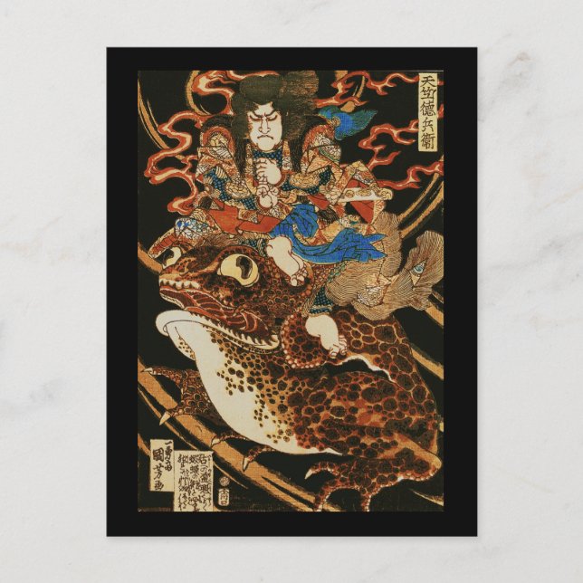 Cartão Postal Tenjiku Tokubei Giant Toad Kuniyoshi Fine (Frente)