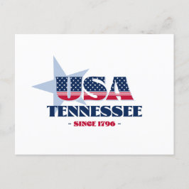 Cartão Postal Tennessee no vermelho, branco e azul