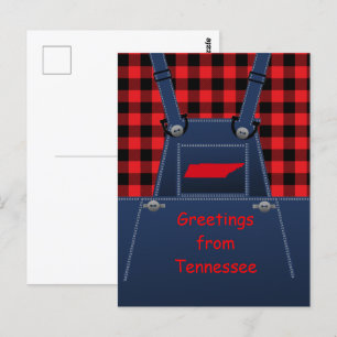Cartão Postal Tennessee Overalls Xadrez de Buffalo