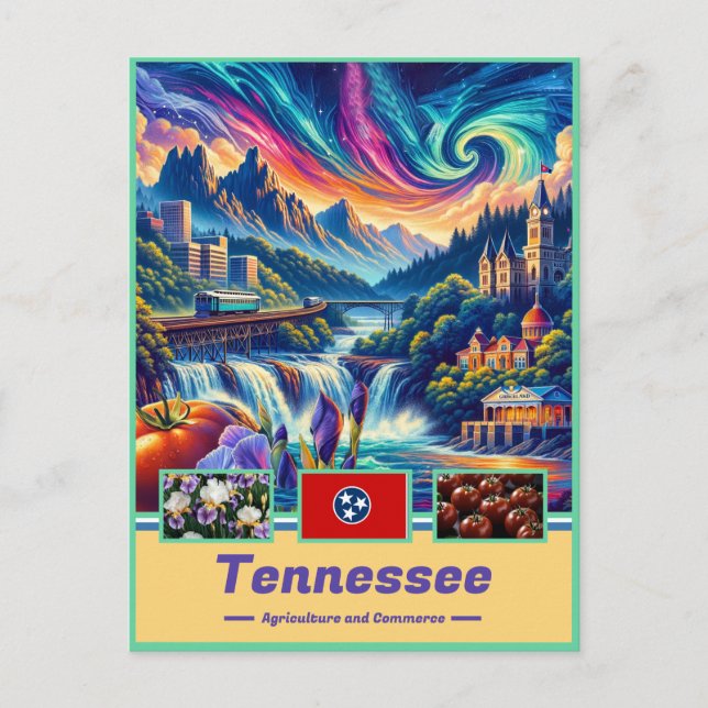 Cartão Postal Tennessee Treasures Vibrant Landmarks (Frente)