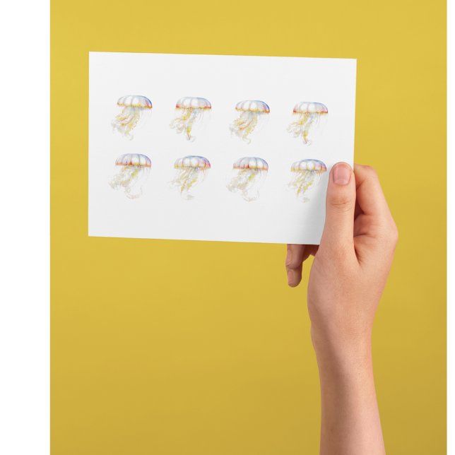 Cartão Postal Tentáculos Sunset: Arte Costeira de Aquarela (Criador carregado)