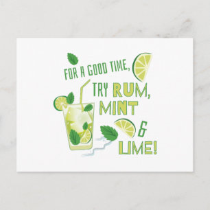 Cartão Postal Tente Rum, Mint & Limão