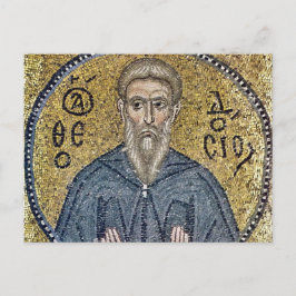 Cartão Postal Teodósio, o Cenobiarca Ícone Mosaico Bizantino