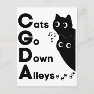Cartão Postal Teoria Musical CGDA - Gatos Descem Ruas