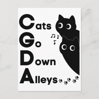 Cartão Postal Teoria Musical CGDA - Gatos Descem Ruas