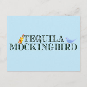 Cartão Postal Tequila Mockingbird Livro Funny Lover Pun Azul
