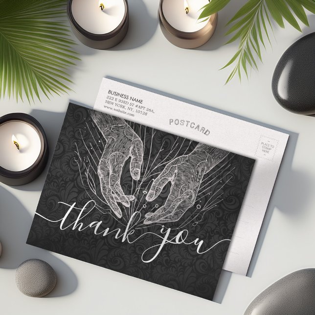 Cartão Postal Terapia de Massagem Mãos de Cura Spa de Energia Be (Criador carregado)