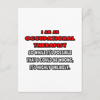 Cartão Postal Terapista Ocupacional Engraçado. Muito improvável
