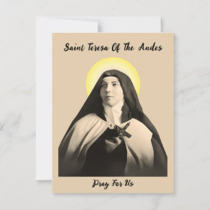 Cartão Postal TERESA santo DOS ANDES