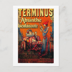 Cartão Postal Terminus Absinthe Vintage PosterEurope
