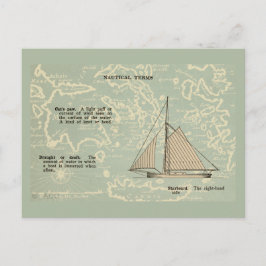 Cartão Postal Termos Náuticos do Barco de vela