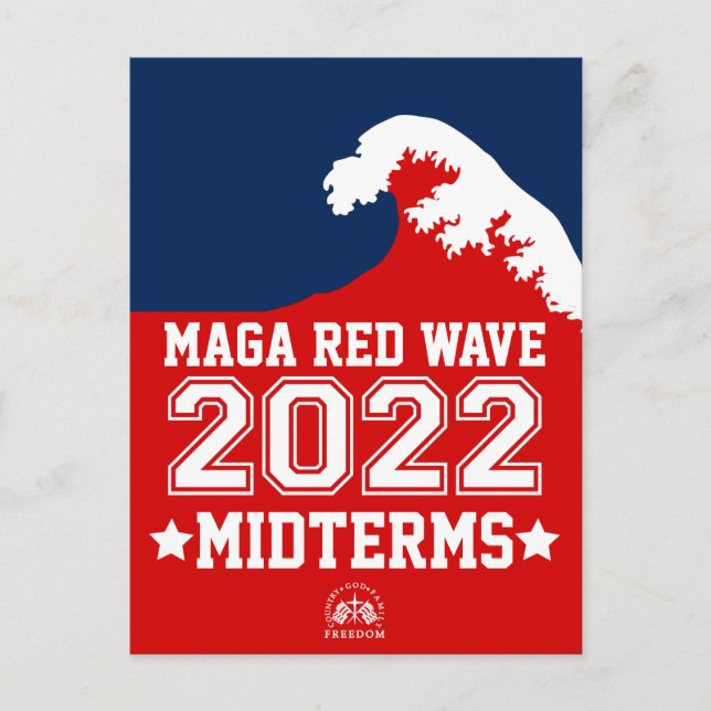 Cartão Postal Terra de Deus MAGA Red Wave 2022 Midterms (Frente)