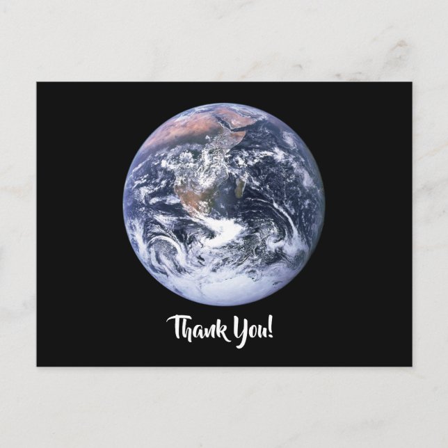 Cartão Postal Terra de Mármore Azul Obrigado (Frente)