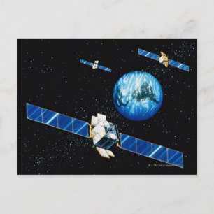 Cartão Postal Terra de órbita por satélite