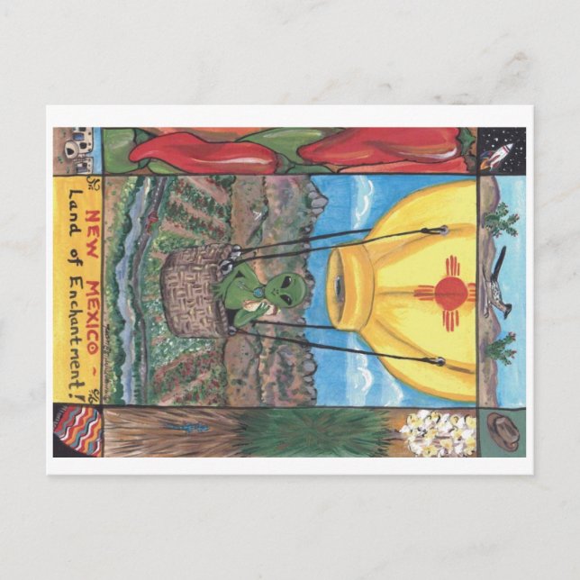 Cartão Postal "Terra do Encantamento" Cartaz do Novo México (Frente)