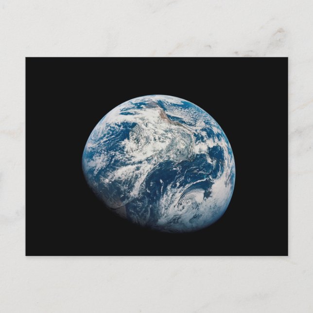 Cartão Postal Terra fotografada da espaçonave Apollo 8. (Frente)