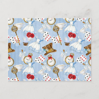 Cartão Postal Terra Maravilha Alice Pattern