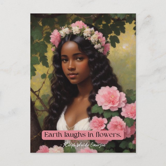 Cartão Postal Terra Ri Em Flores Emerson Cita Arte Floral (Frente)