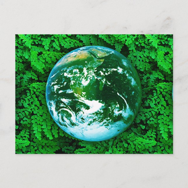 Cartão Postal Terra Verde - consciência ecológica (Frente)