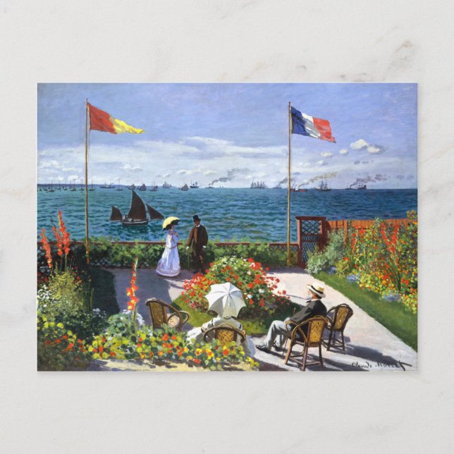 Cartão Postal Terrace em Sainte Adresse, Claude Monet (Frente)