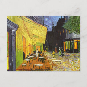 Cartão Postal Terraço do café de Van Gogh na noite