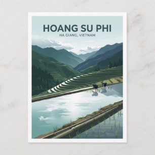 Cartão Postal Terraços de Arroz Hoang Su Phi Vinh Quang Vietnã
