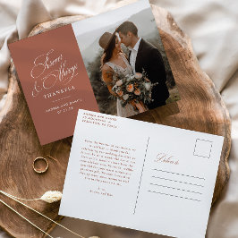 Cartão Postal Terracotta Casamento Para Sempre e Sempre Obrigado