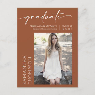 Cartão Postal Terracotta - Escrita Minimalista Ela Fez Isso Foto