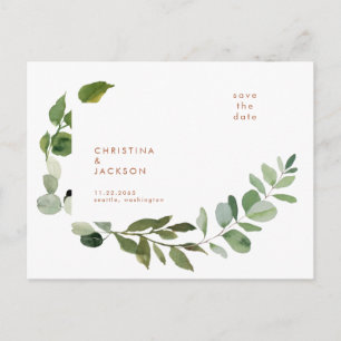 Cartão Postal Terracotta Eucalyptus Wedding Save the Date
